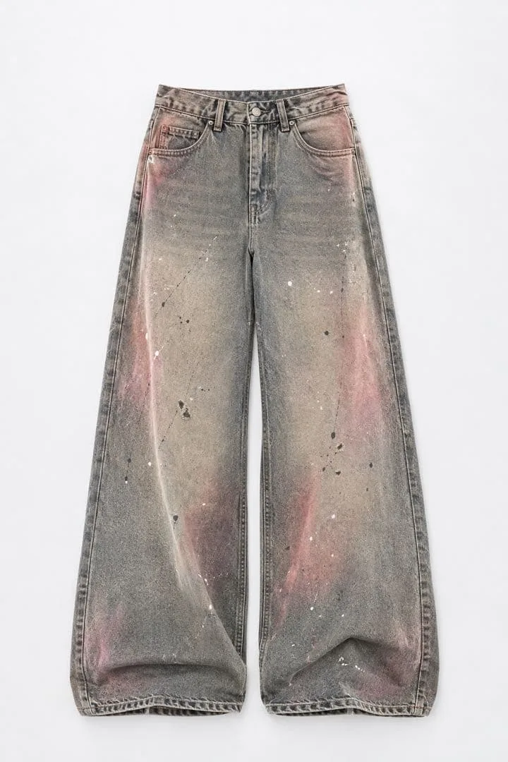 Splash Washed Baggy Denim メンズ