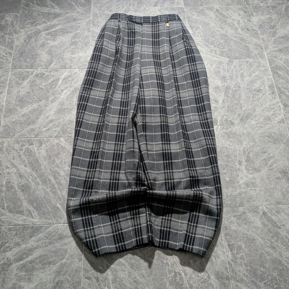 archive checkde slacks pants buggy y2k