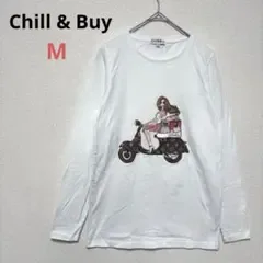 希少✨チルアンドバイ 長袖 Tシャツ モノグラム柄 白 ホワイト M