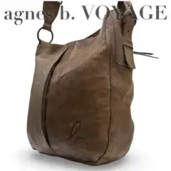 agnes b. VOYAGE ショルダーバッグ レザー ブラウン 斜め掛け
