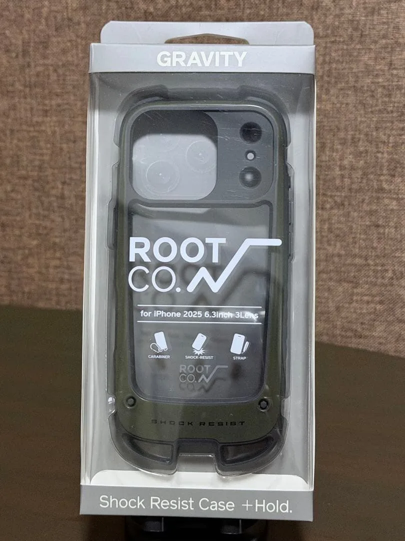 ROOT CO. iPhone17Proケース GRAVITY カーキ 耐衝撃