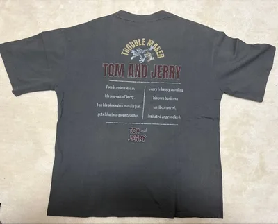 男女兼用 新品 TOM AND JERRY トムとジェリー Tシャツ 黒