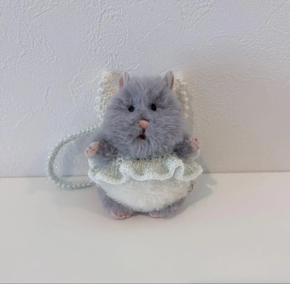 ハムにぎり ぬいぐるみ用 天使チャーム♡ ハーネス ハンドメイド グリーン
