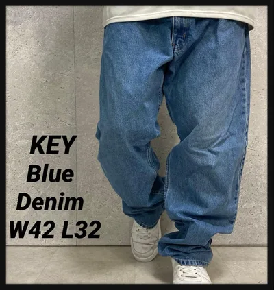KEY キイ ブルーデニム ジーンズ ビックサイズW42 L32