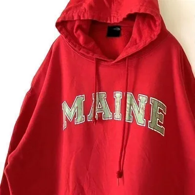 Cottonella MAINE スウェット パーカー L レッド 赤 古着