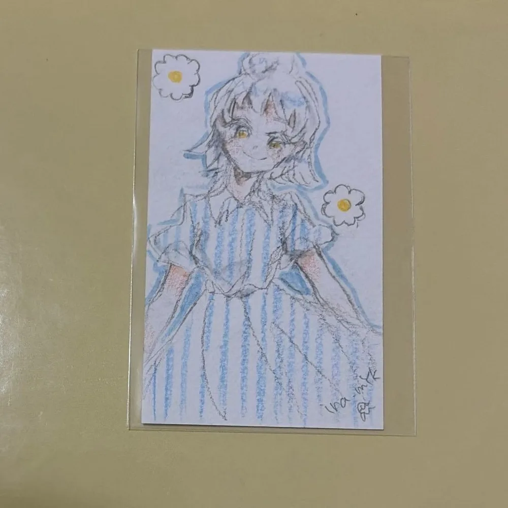 【ミニ原画4】オリジナルイラスト 女の子 カードサイズ