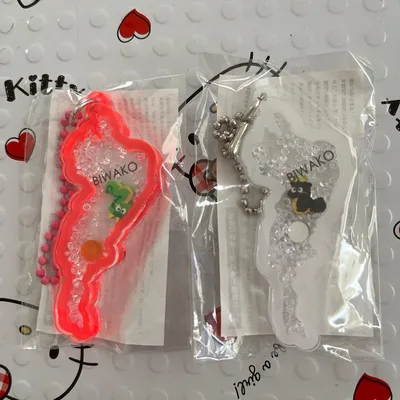 琵琶湖キーホルダー 竜×白(レア)&ピンクセット