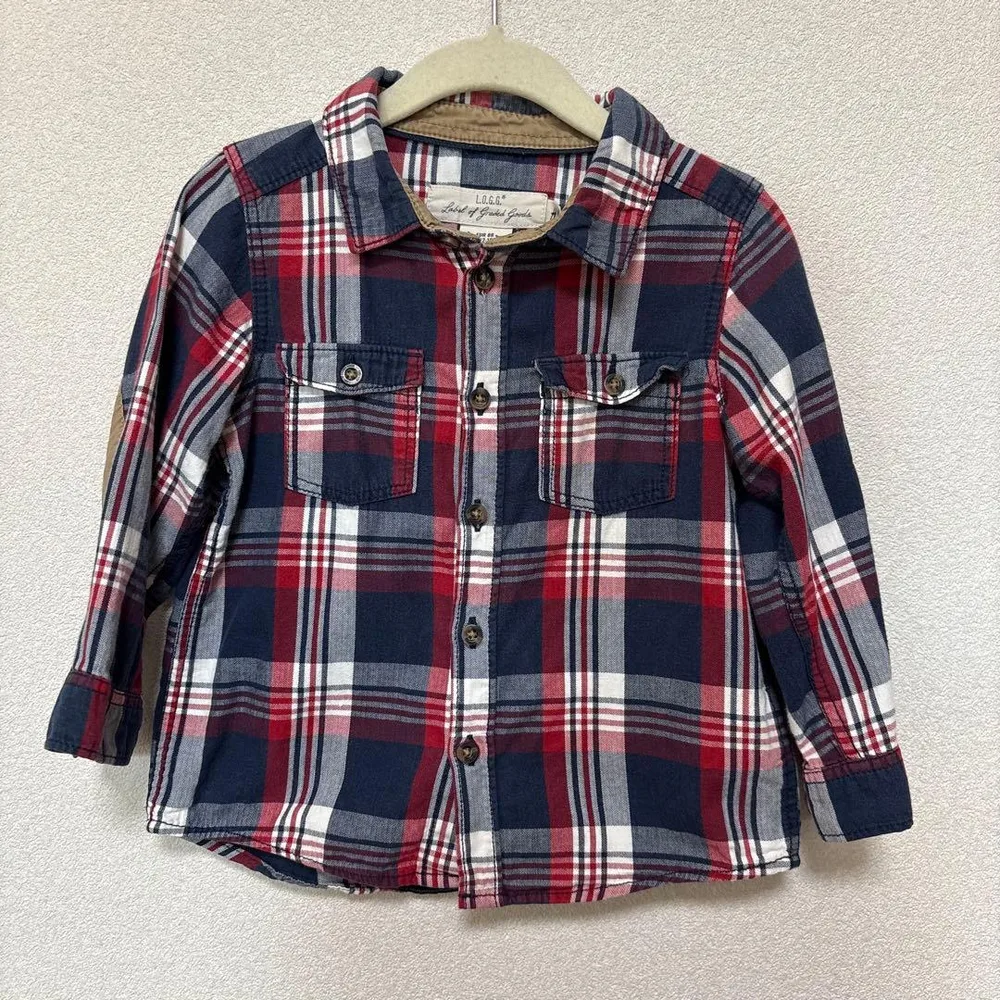 H&M L.O.G.G. チェックシャツ 86cm