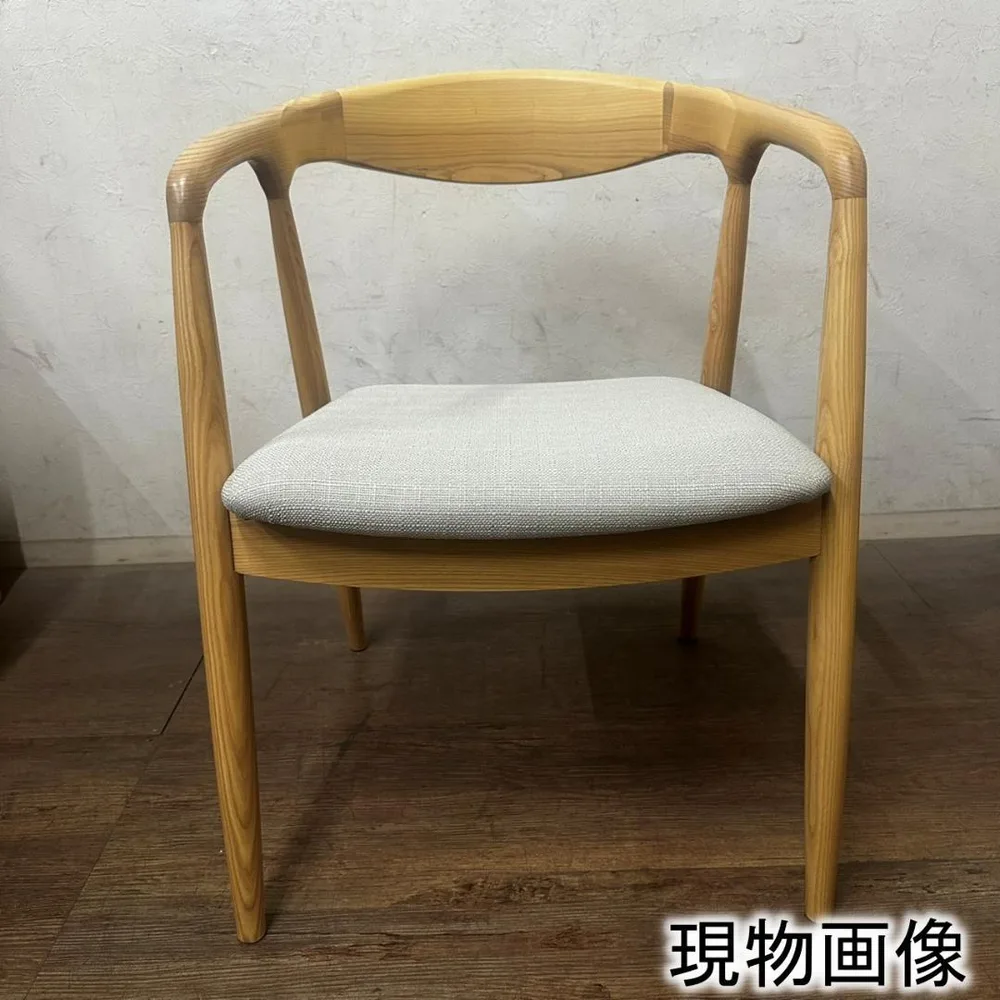 【新品・未使用】アッシュ無垢材 北欧モダンデザイン ダイニングチェア