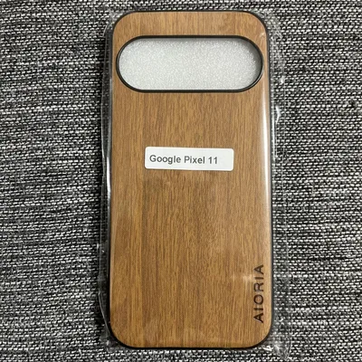 Google Pixel 11 ケース ブラウン レザー 木目