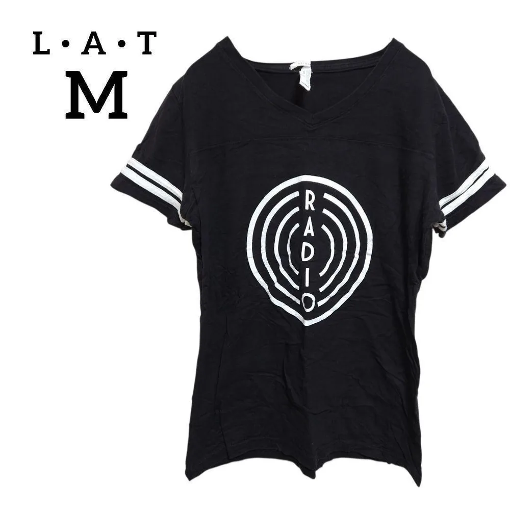 【M】 グラフィックTシャツ ブラック バックプリント 黒