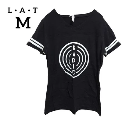 【M】 グラフィックTシャツ ブラック バックプリント 黒