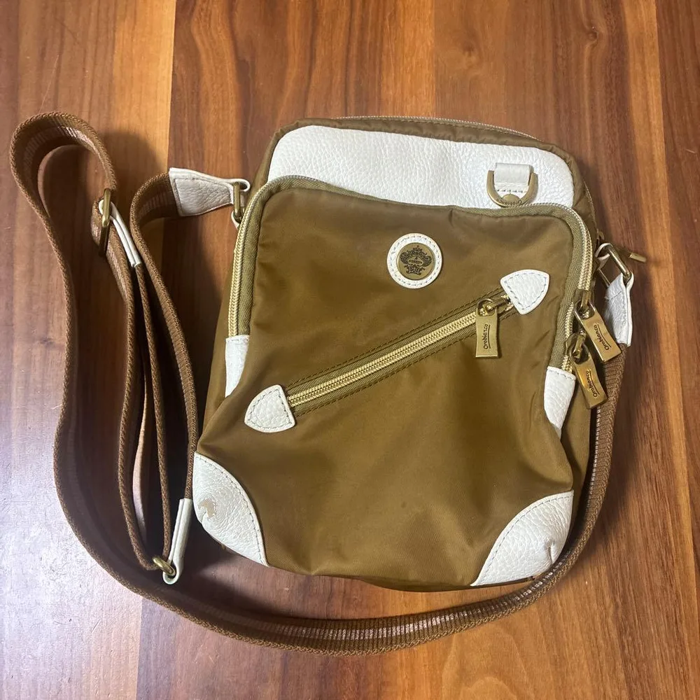 【24時間以内発送】Orobianco ショルダーバッグ ブラウン×ホワイト