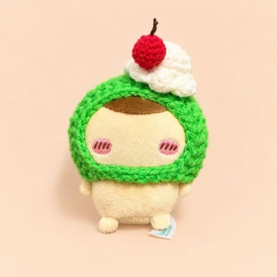 【ハンドメイド】ぬいぐるみ用かぶりもの メロンクリームソーダ
