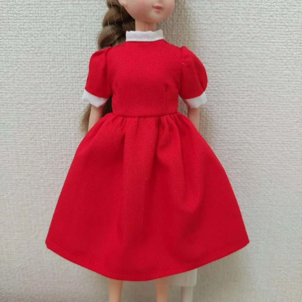 リカちゃん 立てえりワンピース あか