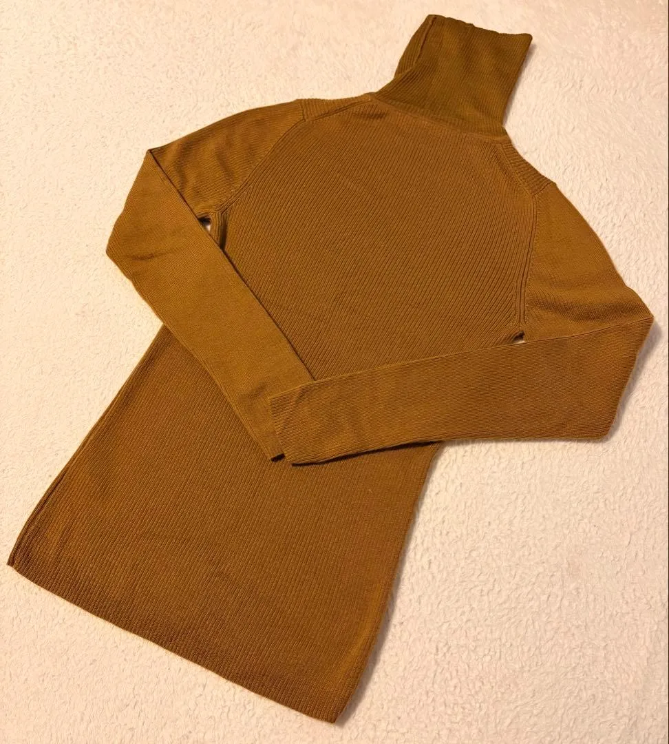 無印良品 タートルネックセーター ブラウン L