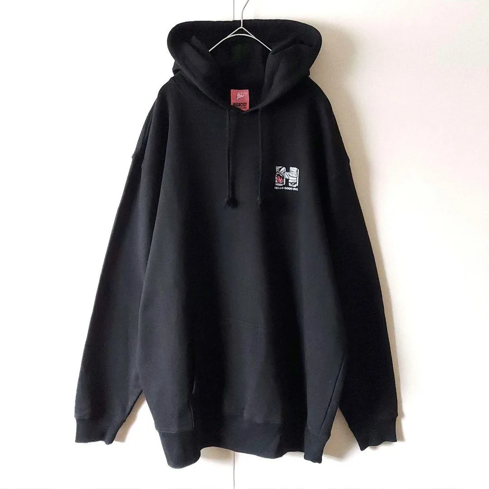タグ付き未使用 24AW ハイゴースト 刺繍ロゴ 裏毛 パーカー XL 黒