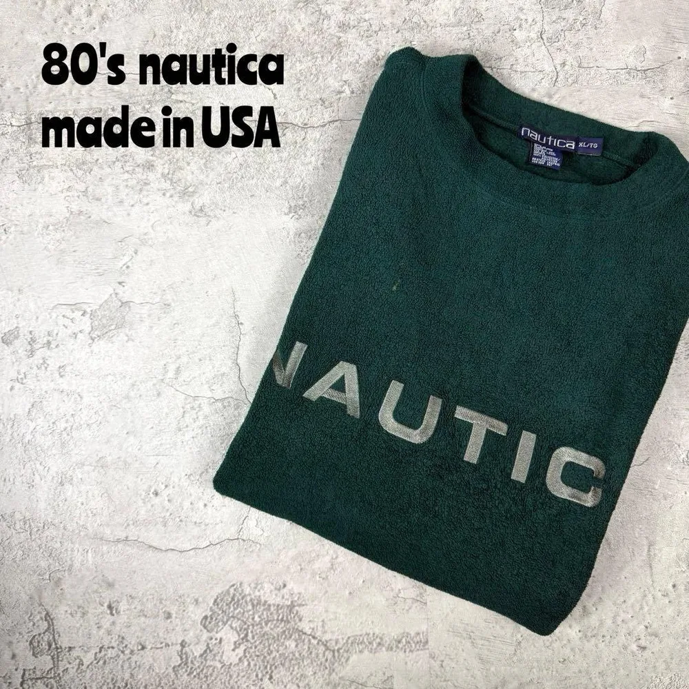 80's nautica ノーティカ USA製 ビックロゴ フリーストレーナー