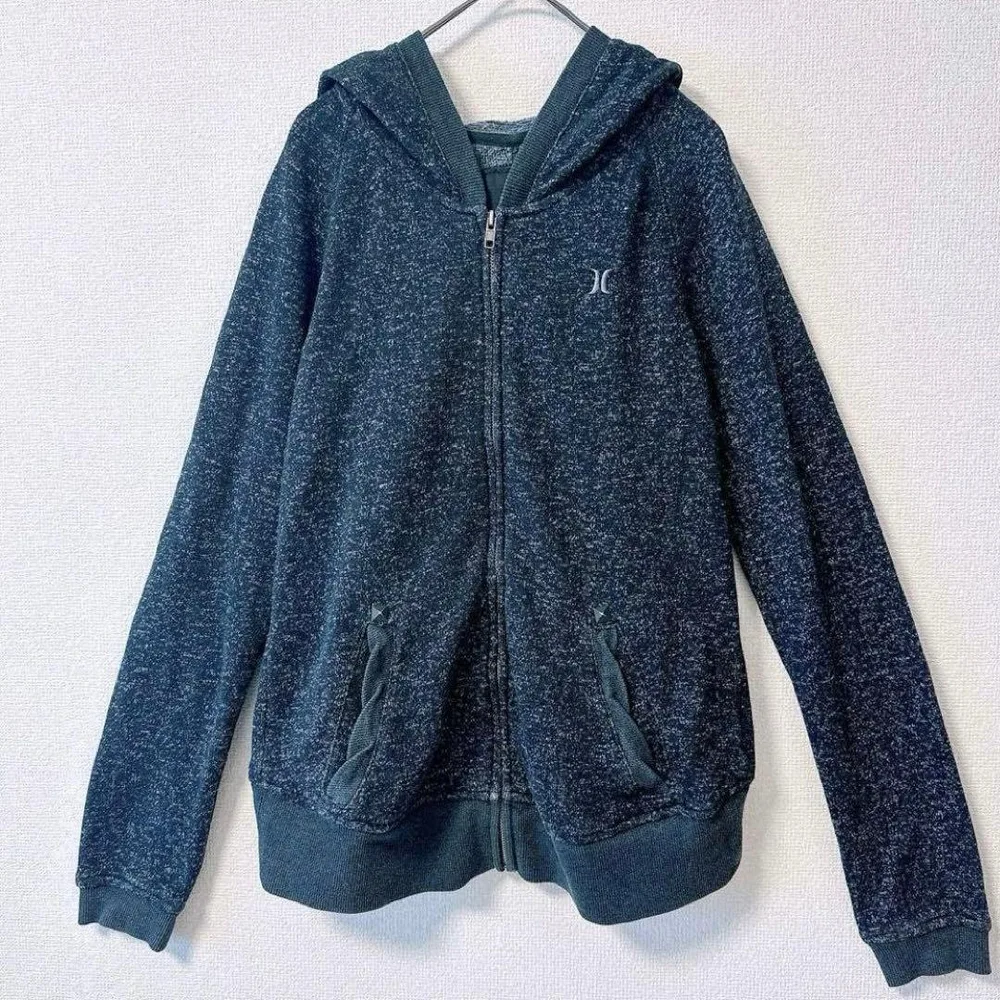 Hurley ハーレー 杢調 ジップパーカー ダークグレー M フード
