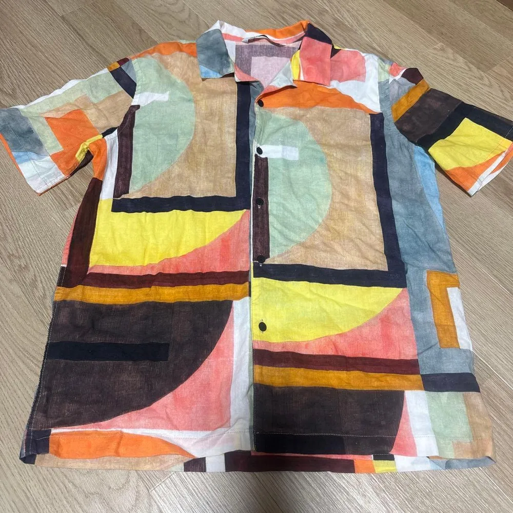 ZARA メンズ 半袖シャツ マルチカラー 総柄