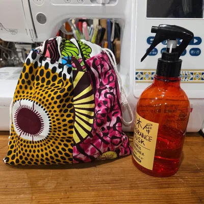 アフリカ布 巾着袋 ハンドメイド