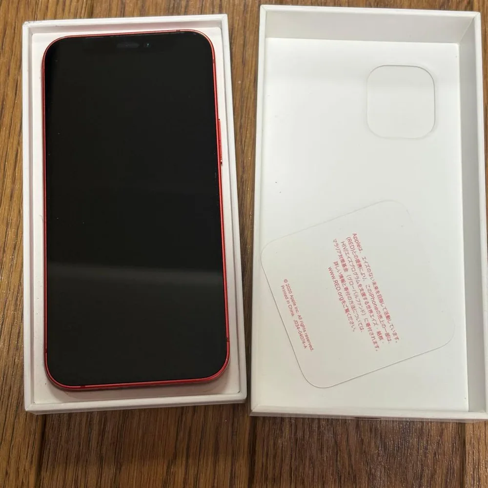 Apple iPhone 12 mini 64GB RED 箱、充電ケーブルあり