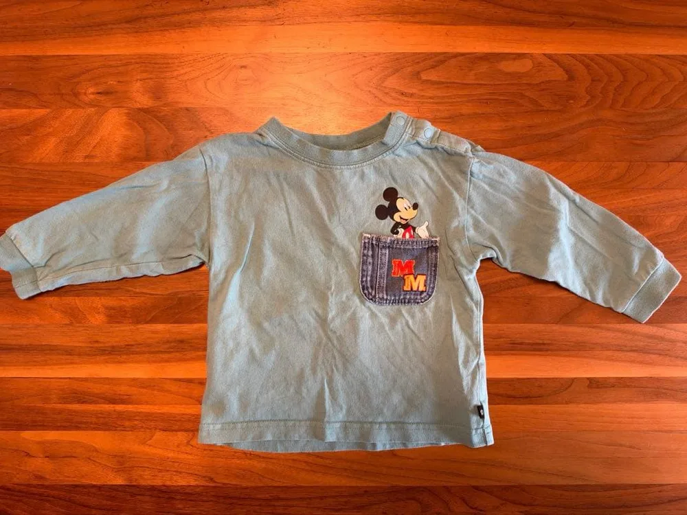 ミッキーマウス 長袖Tシャツ デニムポケット