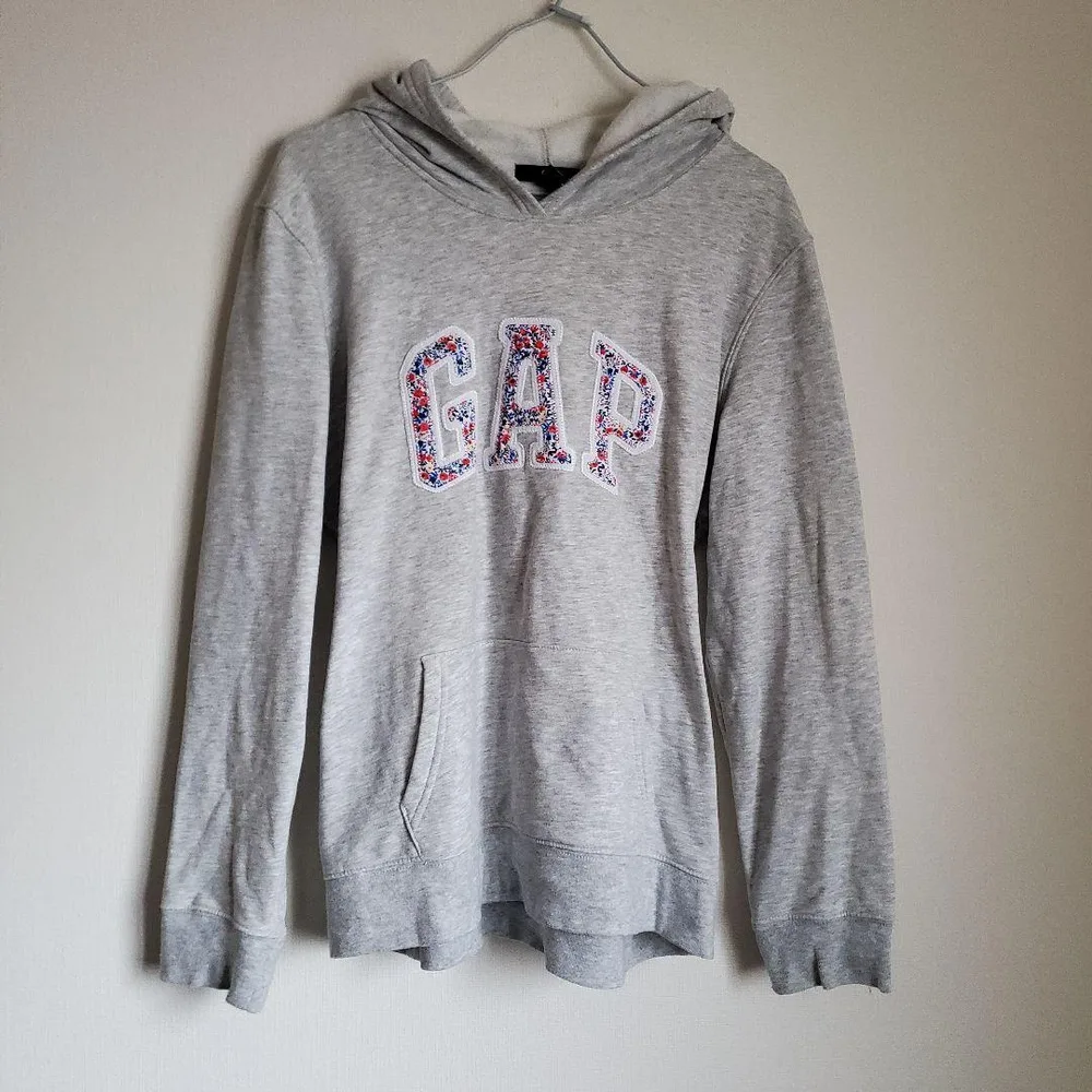 OLD GAP ジップパーカー y2k 花柄 グレー M レディースL