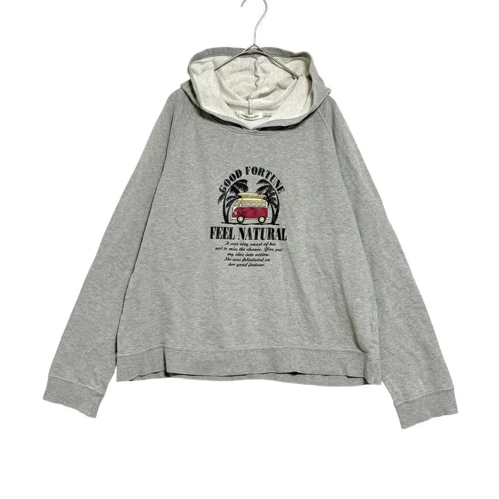 FeelNatural プリントパーカー グレー L相当