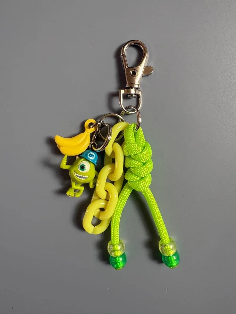 モンスターインクマイクじゃらじゃらキーホルダー パラコードネオンカラー