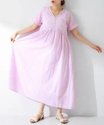 極美品✨❤️ アーバンリサーチサニーレーベル ドビーストライプコットンワンピース