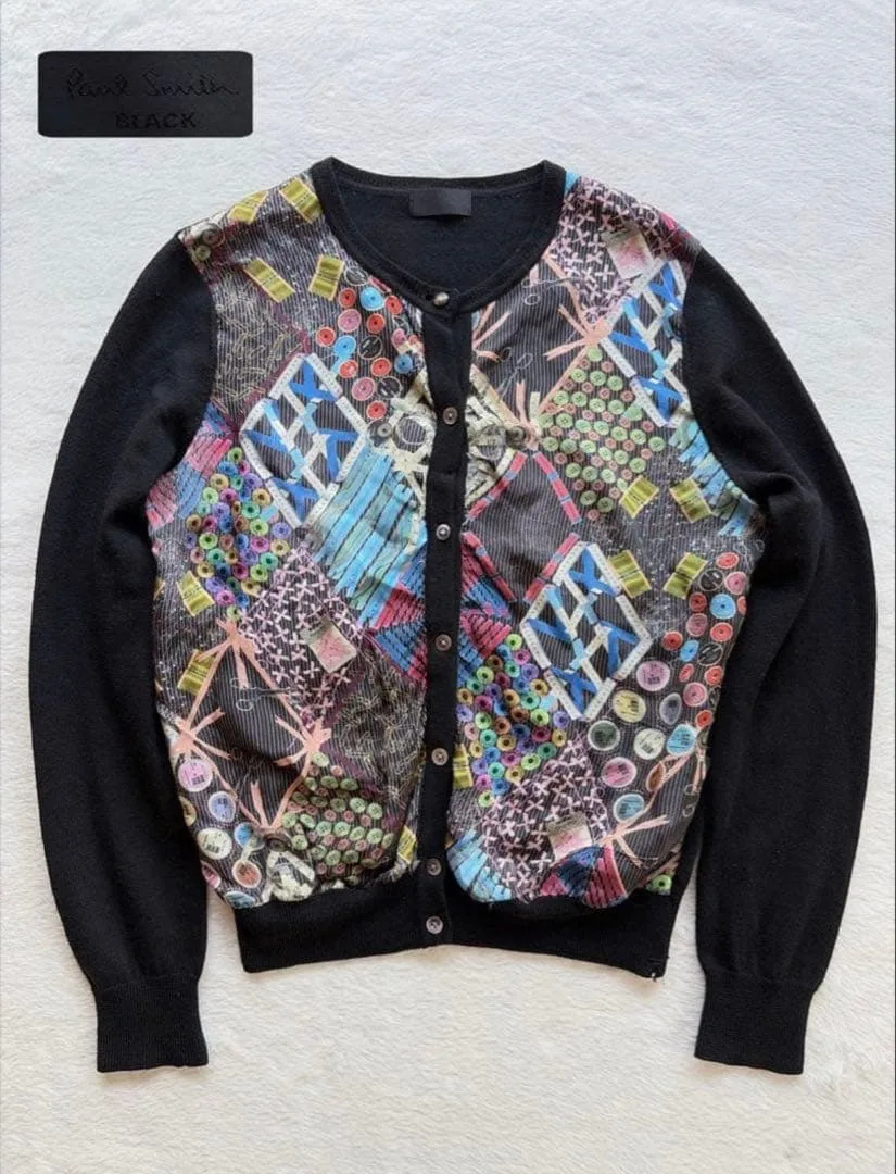 ポールスミス Paul Smith BLACK カーディガン ソーイング 総柄
