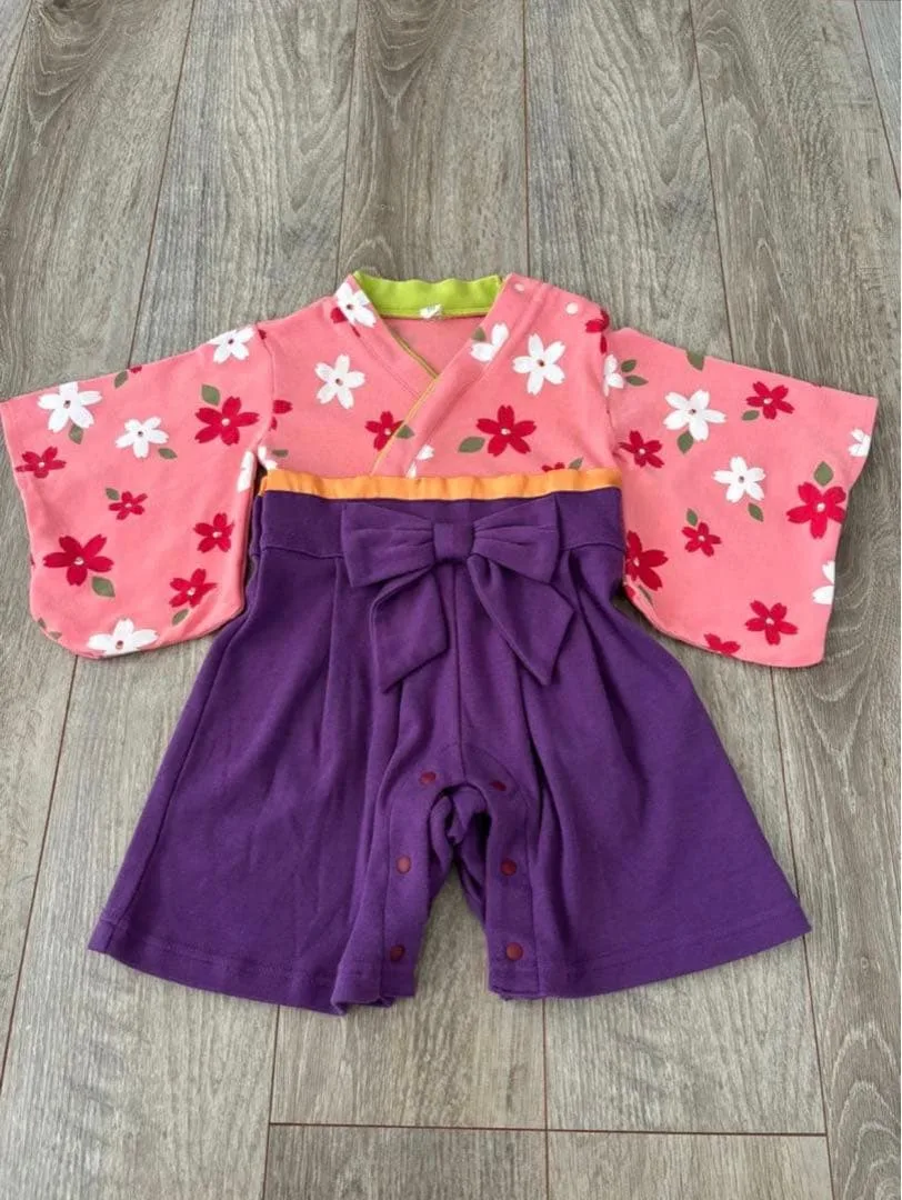袴風 ロンパース 70cm 桜柄