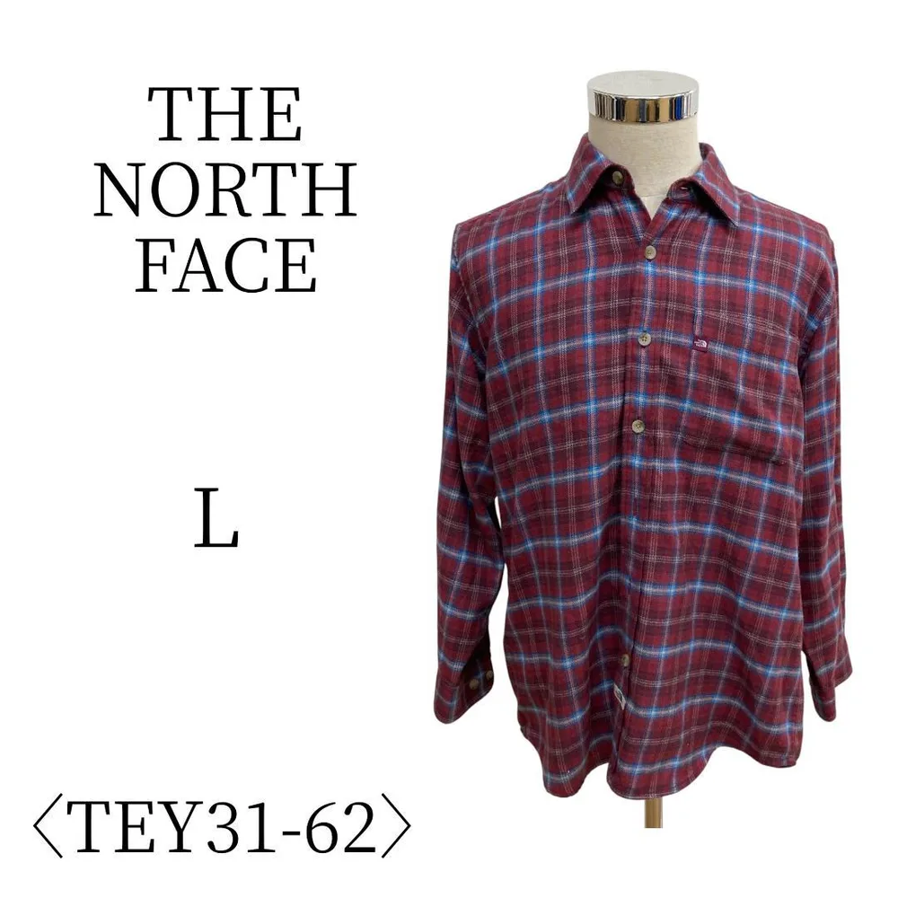 ★美品 THE NORTH FACE ノースフェイス チェック 長袖 シャツ L