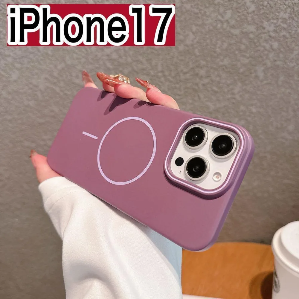 iPhone17 ケース パープル マグセーフ 新品 マット調 韓国 人気