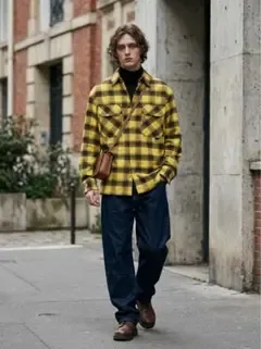 【美品】LOEWE CHECK OVERSIZED SHIRTS