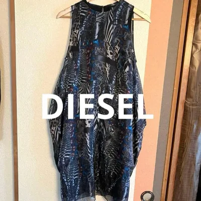 【雰囲気抜群❗️】DIESEL アニマル柄 総柄 ノースリーブ ワンピース Y2K