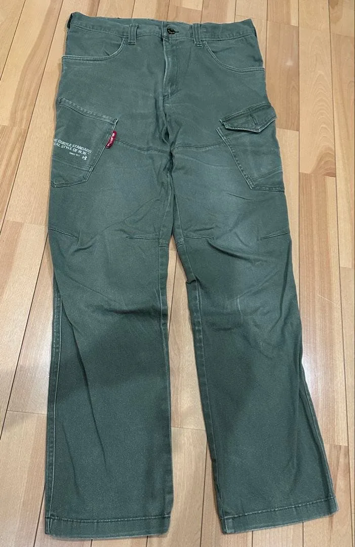 BURTLE ワークパンツ カーゴパンツ オリーブ W86 中古