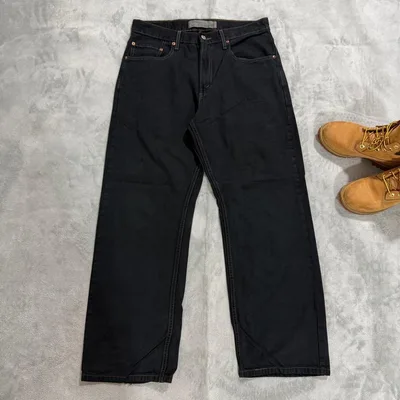 Levi's 569 ブラックデニム ルーズストレート W30 黒 ジーンズ