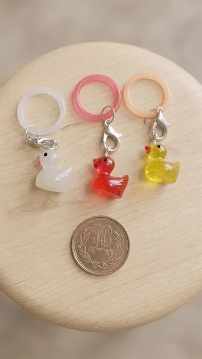 【3個セット】あひる めじるしチャーム 傘 ペットボトル