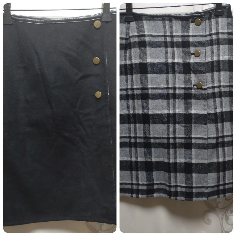 any SIS リバーシブル 2way ラップスカート M チェック 125