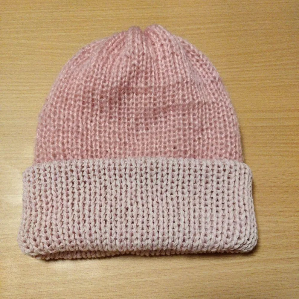 ハンドメイド ニット帽 ピンク系