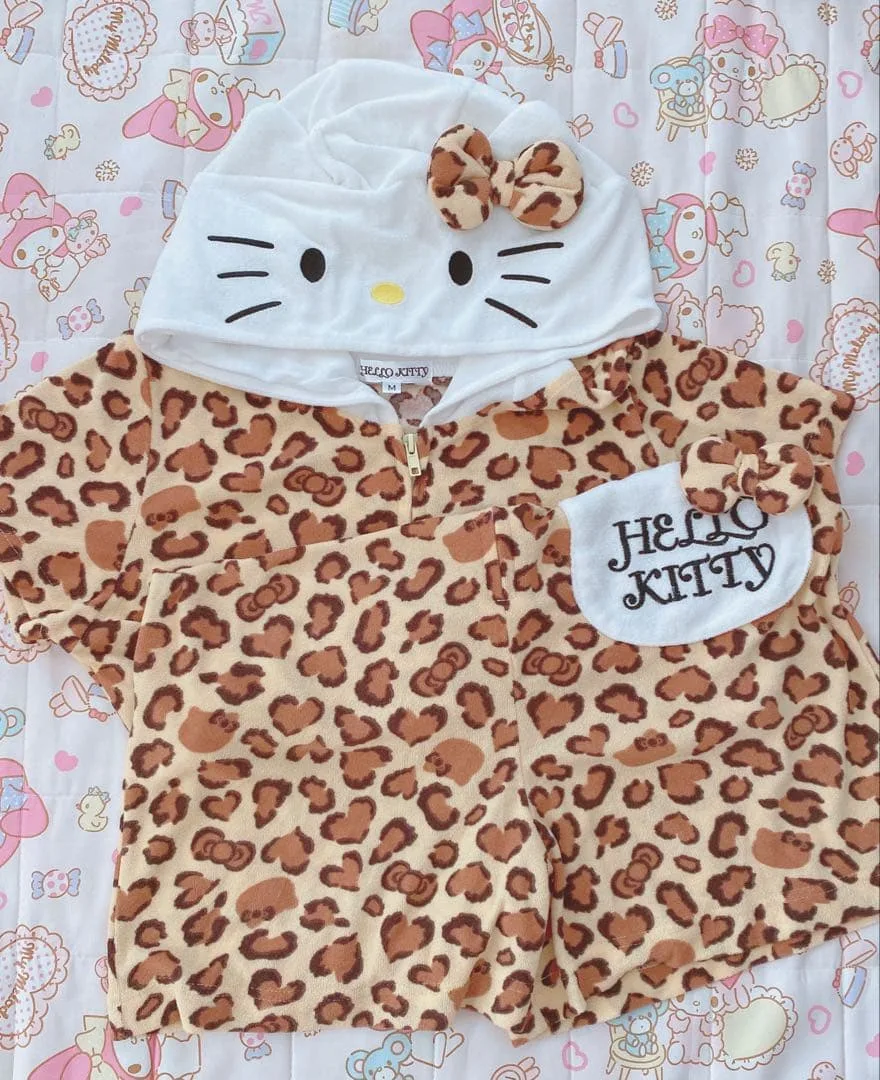 Hello Kitty♡ลายเสือดาว♡ Room สวมใส่แบบ all-in-one