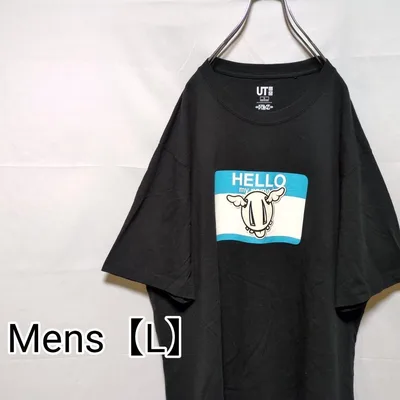 R37【US輸入】UNIQLO(ユニクロ) 半袖Tシャツ【メンズL】ブラック