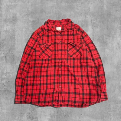 90s vintage ヘビーネルチェックシャツ グランジ アメカジ XL 古着