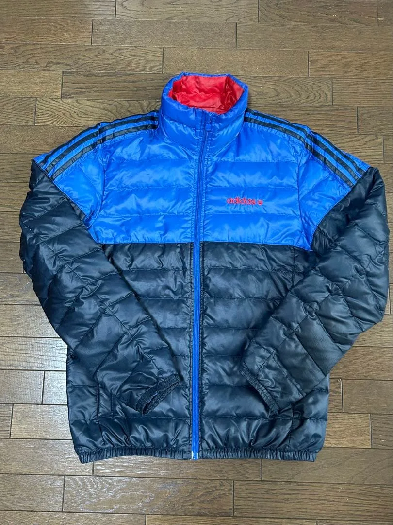 adidas NEO ダウンジャケット ブルー レッド