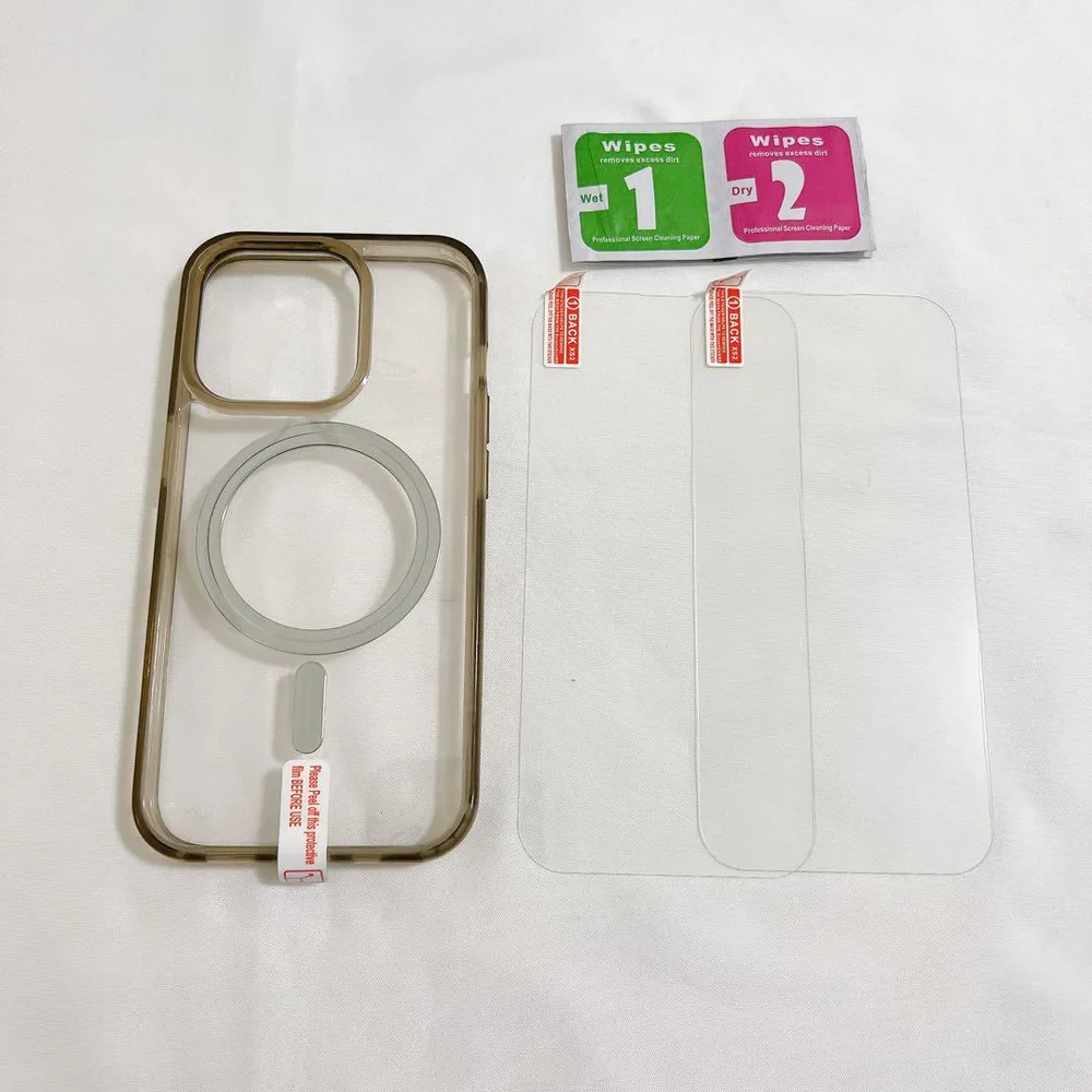 iPhone14 Pro ケース クリア ガラスフィルム2枚付き