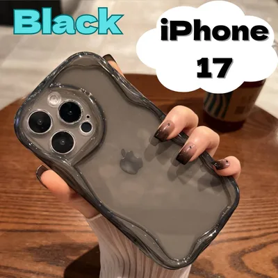 ★iPhone17 うねうね スマホケース カバー クリア 透明 黒 新品