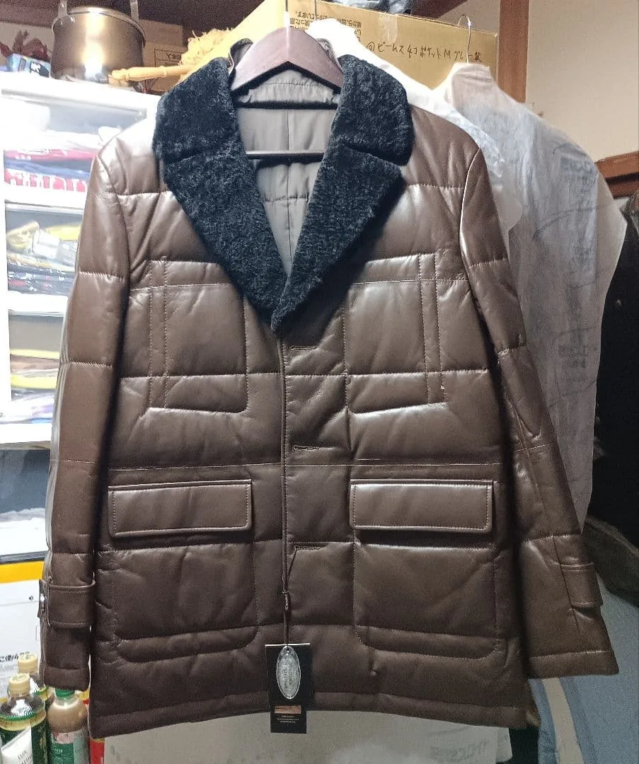 XL【新品】オールラムレザー × 90%ダウン 希少 レザーダウンジャケット