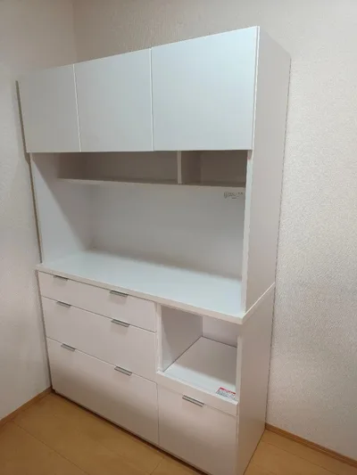 キッチンボード 食器棚 ホワイト 収納棚【ニトリ エトナ120KB】